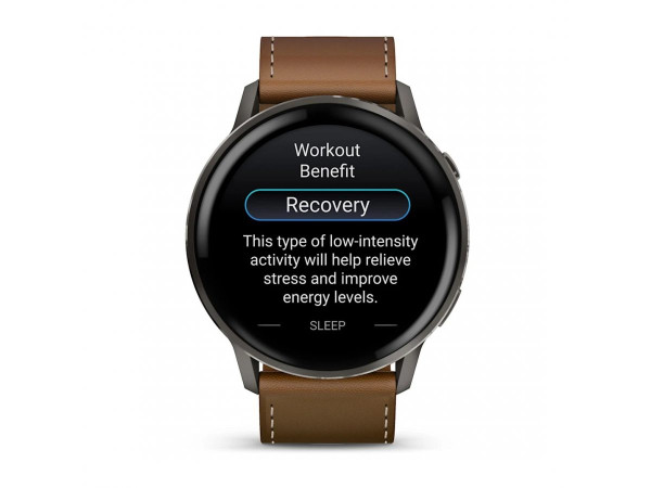 ЧАСОВНИК GARMIN VENU 4 45ММ SLATE С BROWN КОЖЕНА КАИШКА 010-03014-03