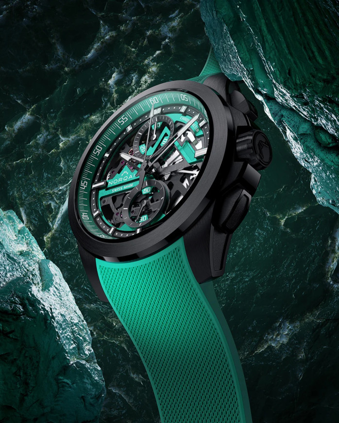 Часовник NORQAIN Independence Skeleton Chrono 42mm N3200.40T02.J01 – лимитирана серия 500 броя с гравиран гръб – classicwatches.bg