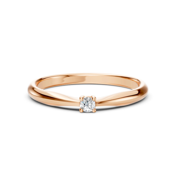 Cara пръстен с диамант 0.06 ct – ЗЛАТНО БИЖУ 14К K101-10021R(2.5)/14K