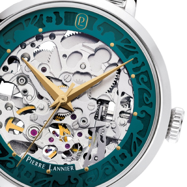 Pierre Lannier 141K671 изглед отпред със скелетон циферблат – classicwatches.bg