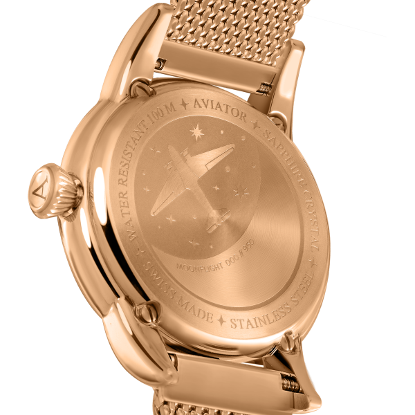 Часовник AVIATOR DOUGLAS MOONFLIGHT DIAMONDS 36M V.1.33.2.382.5