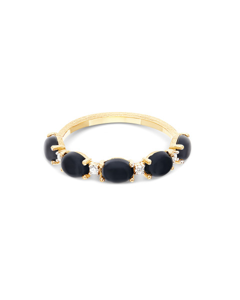Nanis Dancing Mystery Black Onyx пръстен оникс, диаманти AS29-597