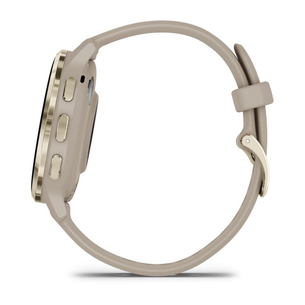 Garmin Venu 3S Soft Gold безел с French Grey корпус и силиконова каишка 010-02785-02