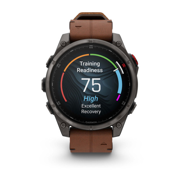 Garmin Fenix 8 Pro Amoled Sapphire Carbon Grey DLC Titanium с Chestnut кожена каишка 010-03198-40