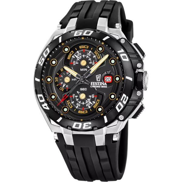 часовник festina f20755/8 мъжки черен хронограф 46 мм classicwatches.bg