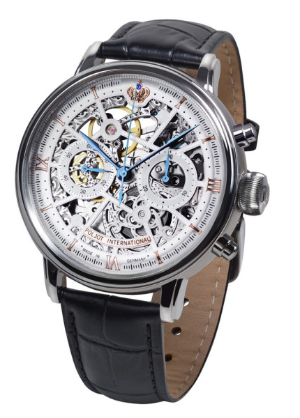 POLJOT INTERNATIONAL  CHRONOGRAPH NICOLAI II SKELETON HAND WINDING 43MM LIMITED EDITION 100PIECES MEN'S WATCH   2901.194S011
