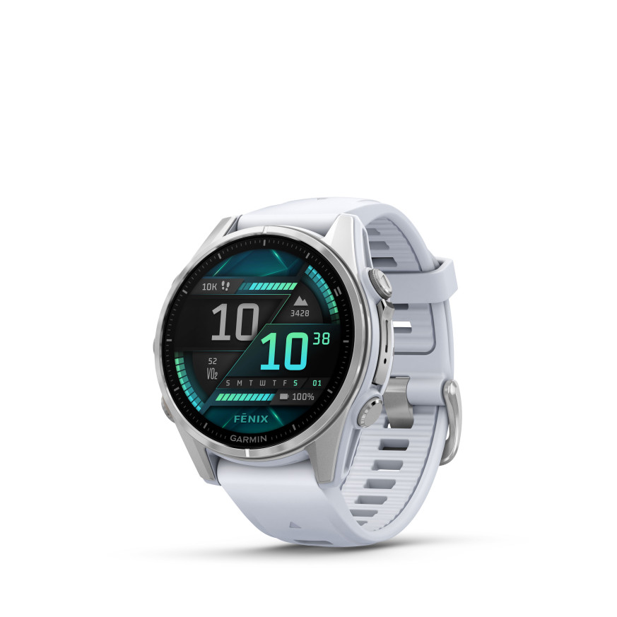 часовник garmin fenix 8 amoled 43mm сребрист whitestone каишка classicwatchesbg