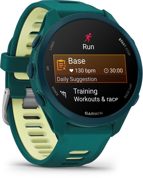 Garmin Forerunner 170 Teal Green / Citron каишка страничен изглед
