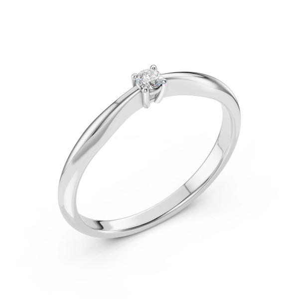 Cara пръстен с диамант 0.06 ct – ЗЛАТНО БИЖУ 14К K101-10021W(2.5)/14K