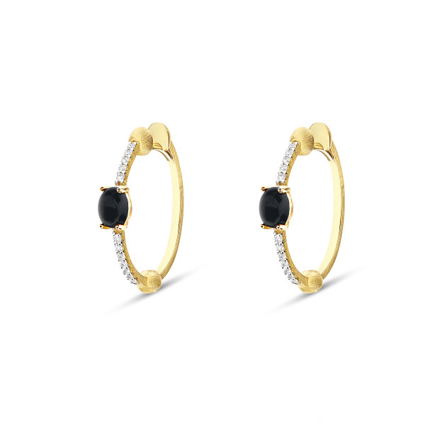 Nanis Dancing Mystery Black Onyx обеци оникс, диаманти OS37-597