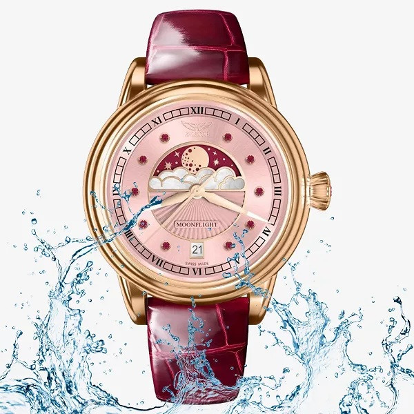 aviator v 1 33 2 418 4 швейцарски дамски часовник с лунна фаза classicwatches.bg