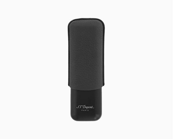 Калъф за 2 пури S.T.Dupont Black Grained And Matte Black Double Cigar Case 183240
