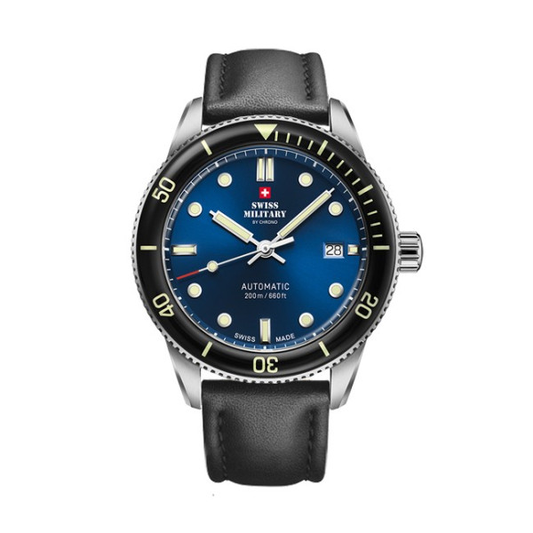 SWISS MILITARY by CHRONO SMA34106.02SET автоматичен часовник със син циферблат – classicwatches.bg