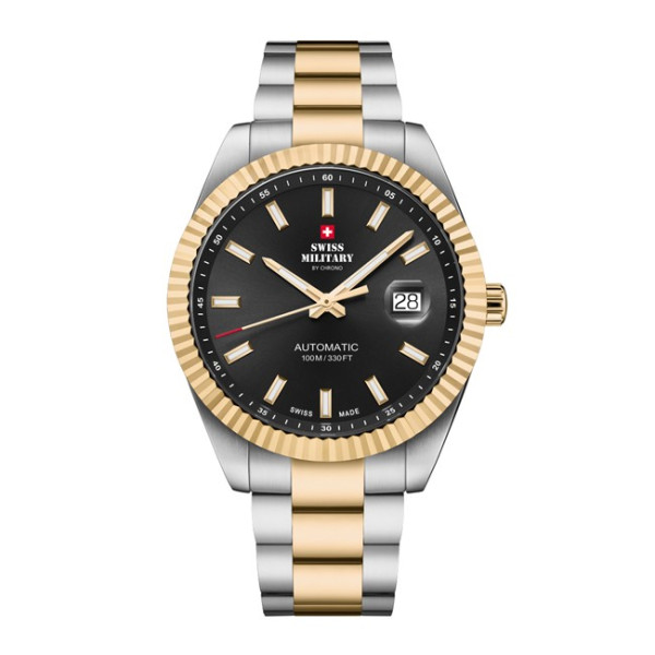 SWISS MILITARY by CHRONO SMA34110.05 автоматичен часовник с черен циферблат – classicwatches.bg