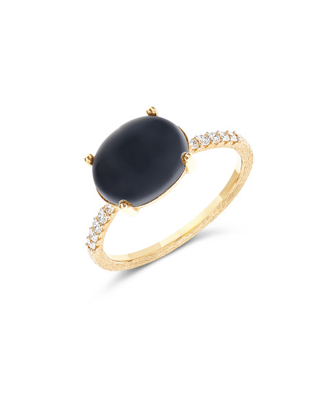 Nanis Dancing Mystery Black Onyx пръстен оникс, диаманти AS7-599
