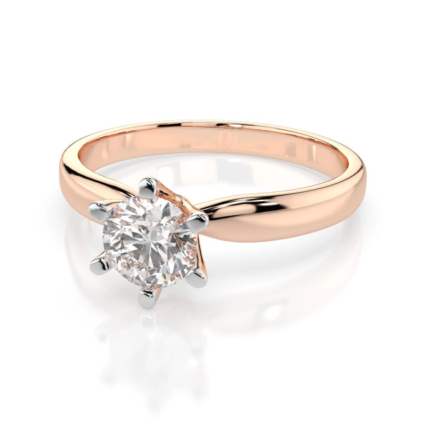 годежен пръстен cara k101-10040 gia диамант 0.5 ct розово злато елегантен солитер classicwatches.bg
