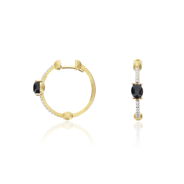 Nanis Dancing Mystery Black Onyx обеци оникс, диаманти OS37-597
