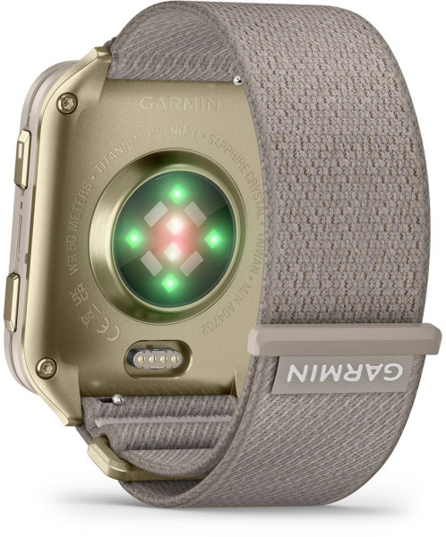 Garmin Venu® X1 Amoled Soft Gold и French Grey найлонова каишка 010-02980-09