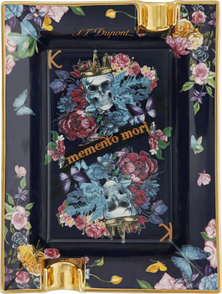 ПЕПЕЛНИК ЗА ПУРИ S.T.DUPONT PORCELAIN SKULL & FLOWERS 6410