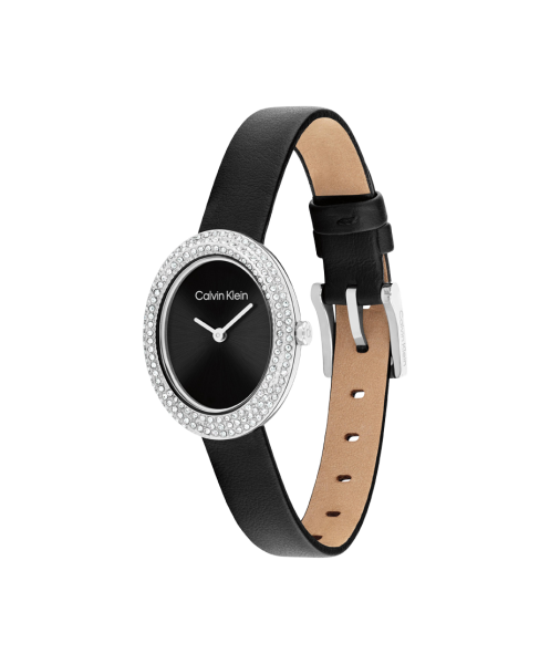 часовник calvin klein 25100145 черна кожена каишка classicwatches.bg