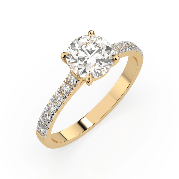 Cara пръстен с диаманти 1.00+0.21 ct GIA сертификат – ЗЛАТНО БИЖУ 14К K101-10094Y(6.5)/14K