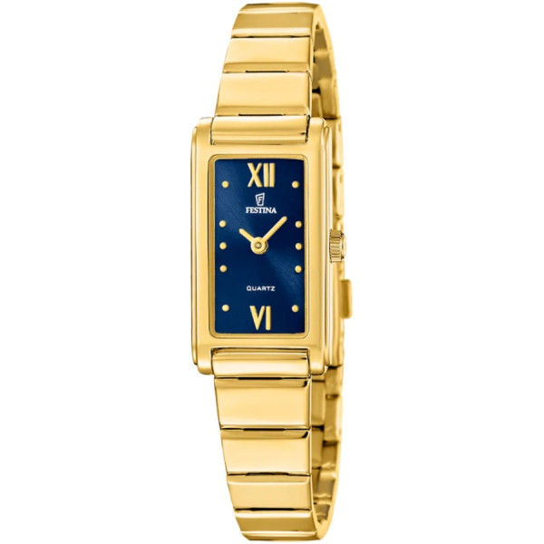 часовник festina f20768/4 дамски златист правоъгълен корпус classicwatches.bg
