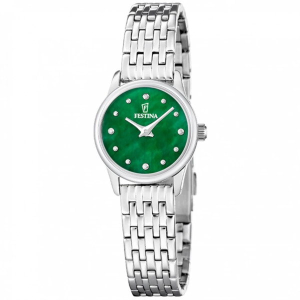 часовник festina mademoiselle f20749 5 дамски зелен циферблат classicwatches.bg
