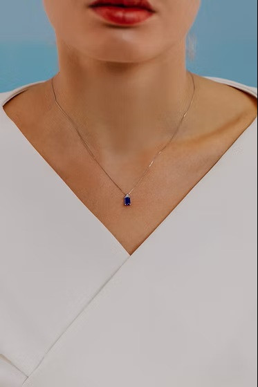 COMETE ЗЛАТНО КОЛИЕ ДИАМАНТИ И САПФИР GLB1440