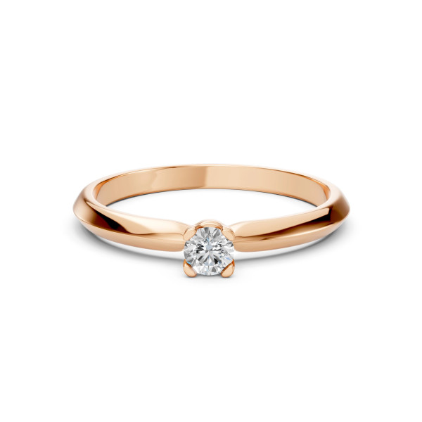 Cara пръстен с диамант 0.15 ct – ЗЛАТНО БИЖУ 14К K101-10089R(3.4)/14K
