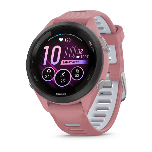 Garmin Forerunner 265S Black безел с Light Pink корпус и Light Pink/Powder Grey силиконова каишка 010-02810-15