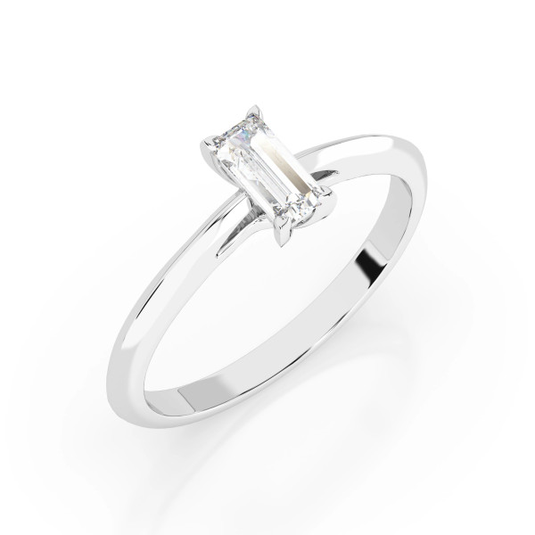 годежен пръстен cara k101-10190w baguette gia диамант изчистен дизайн classicwatches.bg
