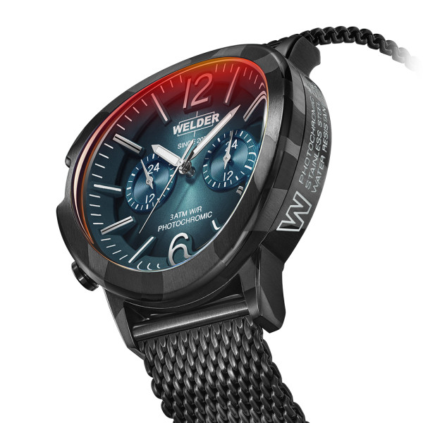 welder edge wwmd1019 all black mesh strap photochromic glass classicwatches.bg