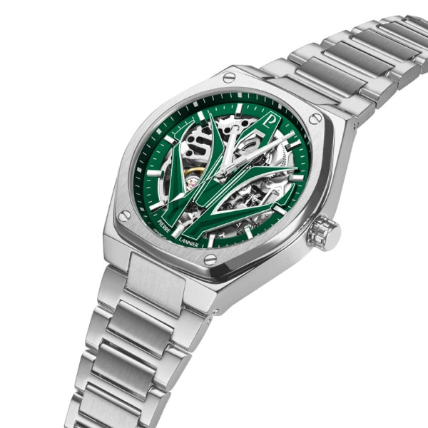 pierre lannier 324d171 мъжки часовник със зелени акценти classicwatches.bg
