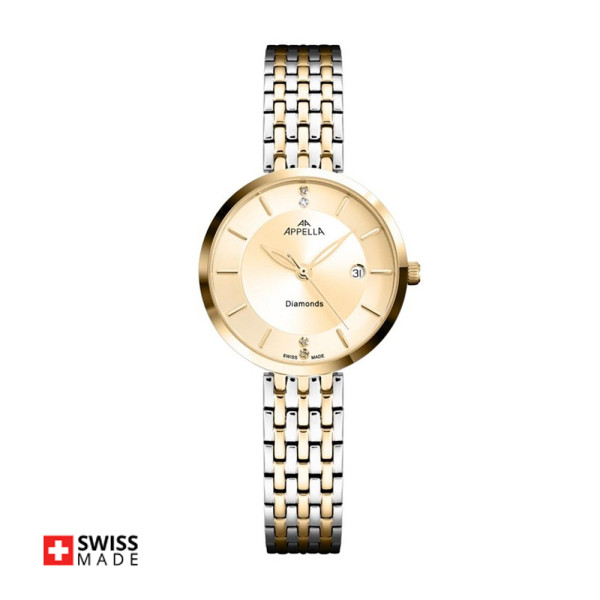 часовник Appella L50013.2191DQ дамски модел златист циферблат classicwatches.bg