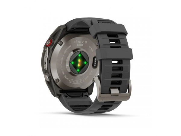 GARMIN FENIX 8 PRO 51MM AMOLED SAPPHIRE TITANIUM С GRAPHITE/BLACK СИЛИКОНОВА КАИШКА 010-03199-11