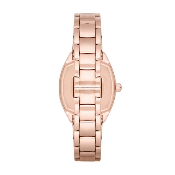 дамски часовник emporio armani ar11038 – корпус и верижка от розовозлатиста неръждаема стомана, изглед отзад – оригинален от ClassicWatches.bg