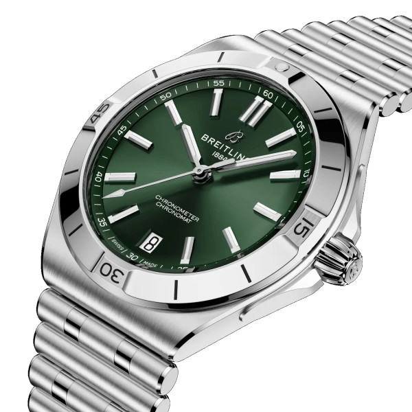 часовник breitling chronomat b31 зелен циферблат стоманена верижка classicwatches.bg
