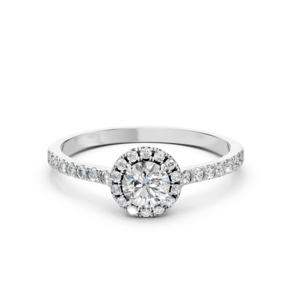 годежен пръстен cara k101-10095w halo дизайн с много диаманти елегантен модел classicwatches.bg
