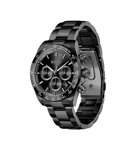 HUGO BOSS 1514271 мъжки спортно-елегантен хронограф с черно PVD – classicwatches.bg