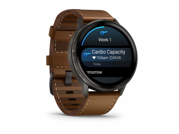 ЧАСОВНИК GARMIN VENU 4 45ММ SLATE С BROWN КОЖЕНА КАИШКА 010-03014-03