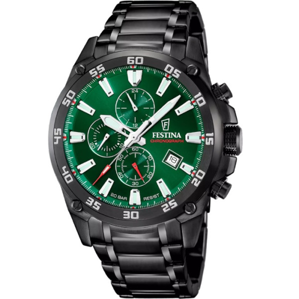Festina F20735/2 мъжки хронограф със зелен циферблат – classicwatches.bg
