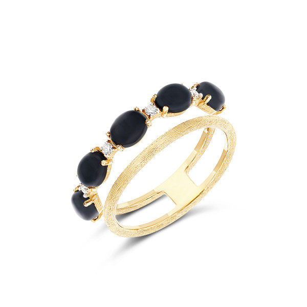Nanis Dancing Mystery Black Onyx пръстен оникс, диаманти AS33-597