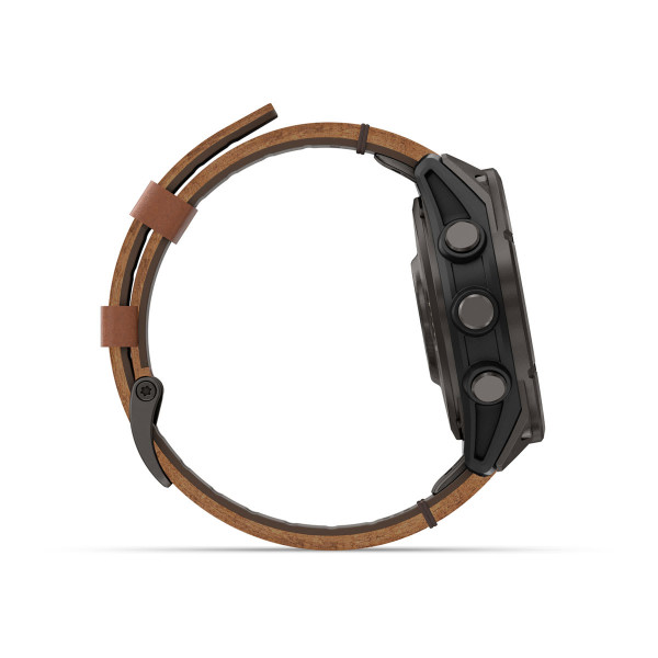 Garmin Fenix 8 Pro Amoled Sapphire Carbon Grey DLC Titanium с Chestnut кожена каишка 010-03198-40