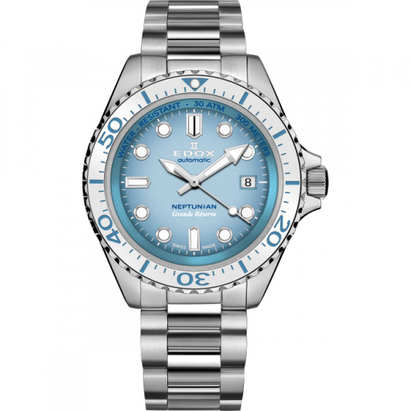 EDOX NEPTUNIAN GRANDE RÉSERVE DATE AUTOMATIC 42MM MEN'S WATCH 80801 3BBUM BUCDN