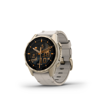 GARMIN FENIX 8 43MM AMOLED SAPPHIRE SOFT GOLD STAINLESS STEEL С FOG GRAY КОЖЕНА КАИШКА 010-02903-40