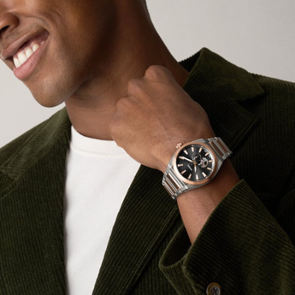 часовник Fossil Everett ME3277 с автоматичен механизъм и розовозлатист корпус