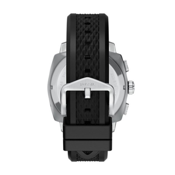 fossil machine fs6145set мъжки часовник сив циферблат черна силиконова каишка classicwatches.bg