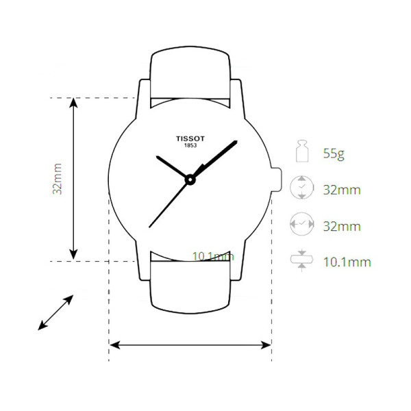 TISSOT COUTURIER POWERMATIC 80 32MM LADIES WATCH T035.207.36.031.00