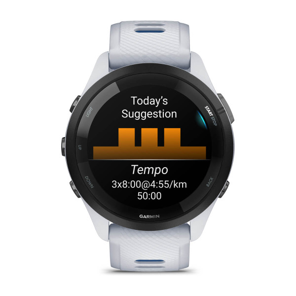 Garmin Forerunner 265 Black безел с Whitestone корпус и Whitestone/Tidal Blue силиконова каишка 010-02810-11
