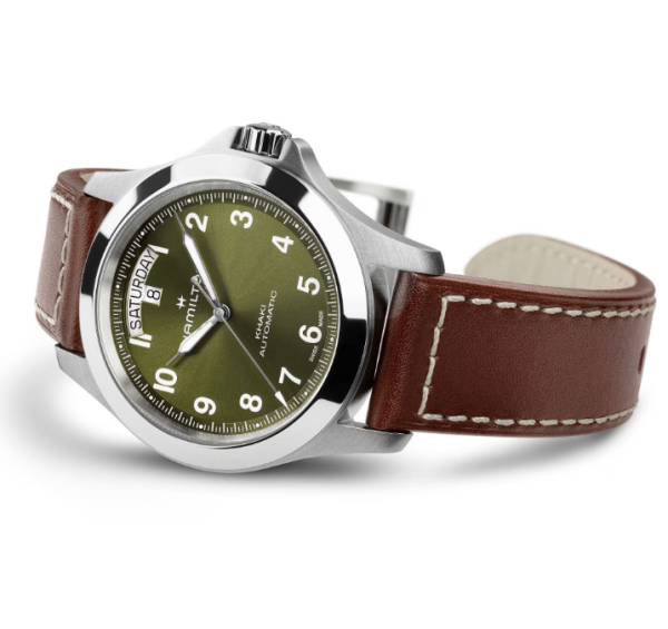 hamilton khaki field automatic day date green dial classicwatches.bg
